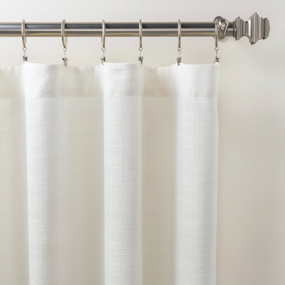 Textured Sheer Curtain Panel | Dove White