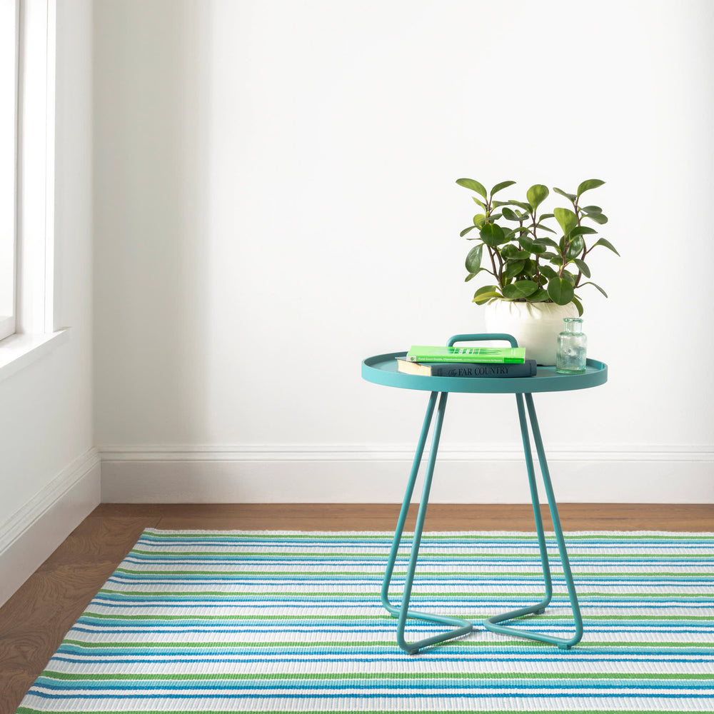 Always Greener Handwoven Indoor/Outdoor Rug | Cobalt/Green