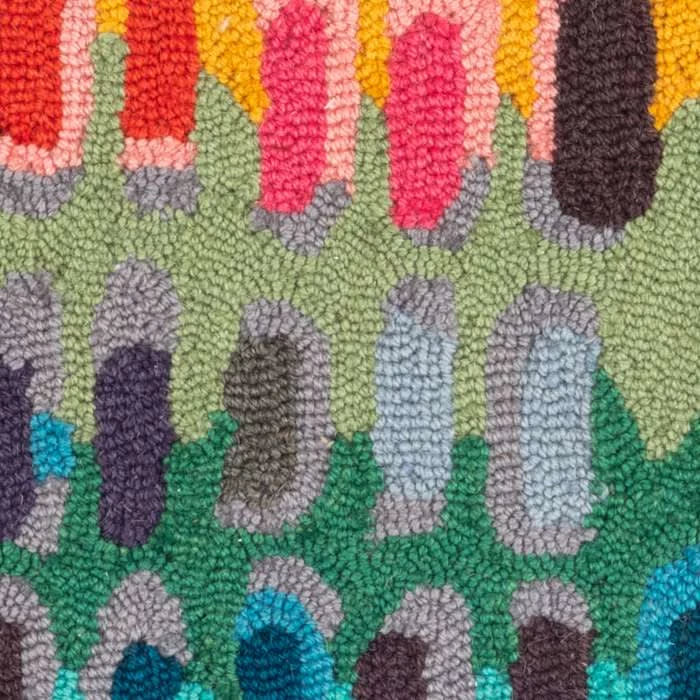 Paint Chip Hand Micro Hooked Wool Rug Swatch | Multi