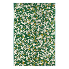 Winter Pinecones Machine Washable Rug | Green