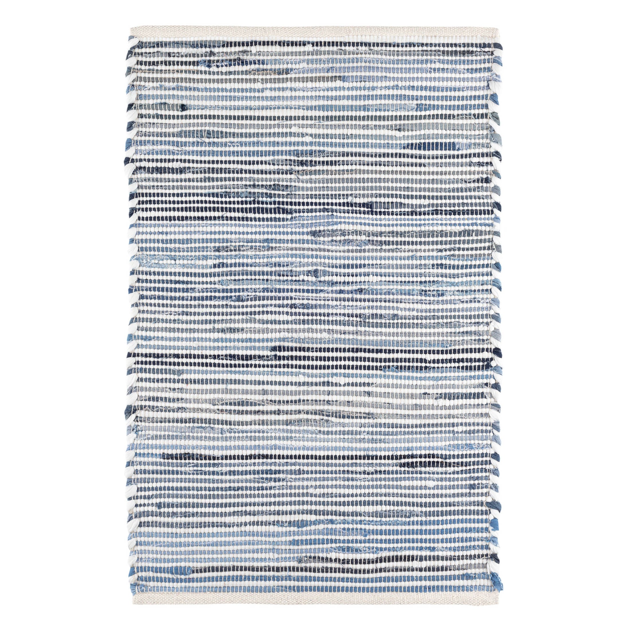 Denim Rag Ribbed Handwoven Cotton Rug | Blue – Annie Selke