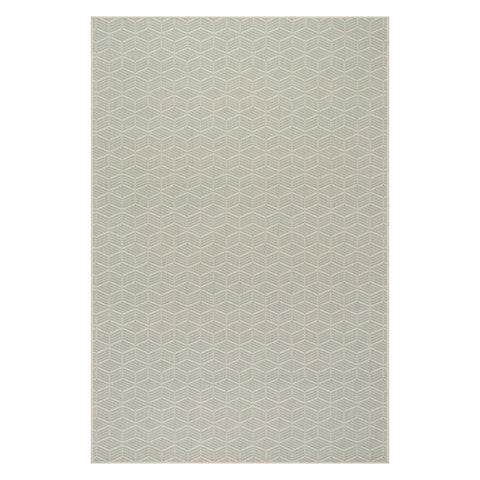 Vivi Chevron Woven Wool Custom Rug | Green