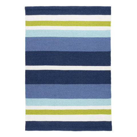 Elliot Stripe Handwoven Indoor/Outdoor Rug | Blue