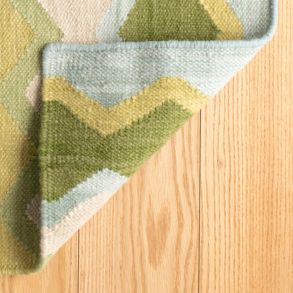 Safety Net Handwoven Wool Rug | Green
