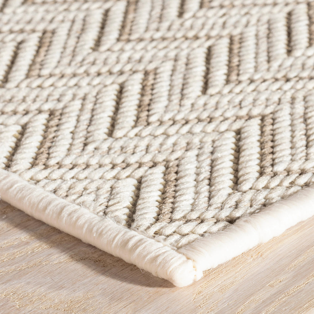 Happy Chevron Woven Indoor/Outdoor Custom Rug | Pebble