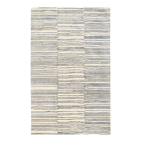 Striae Hand Tufted Wool Rug | Pewter Blue