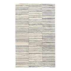 Striae Hand Tufted Wool Rug | Pewter Blue