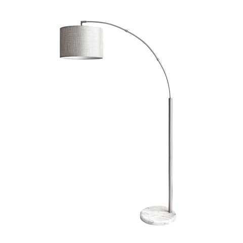 69-inch Arched Marble Rod Floor Lamp | Silver