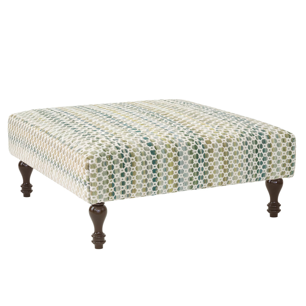 Poppy Rug Ottoman | Moss