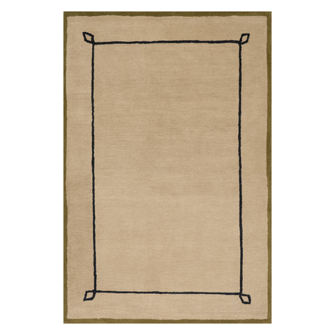 Serge Bordered Wool Rug by Nate Berkus | Tan