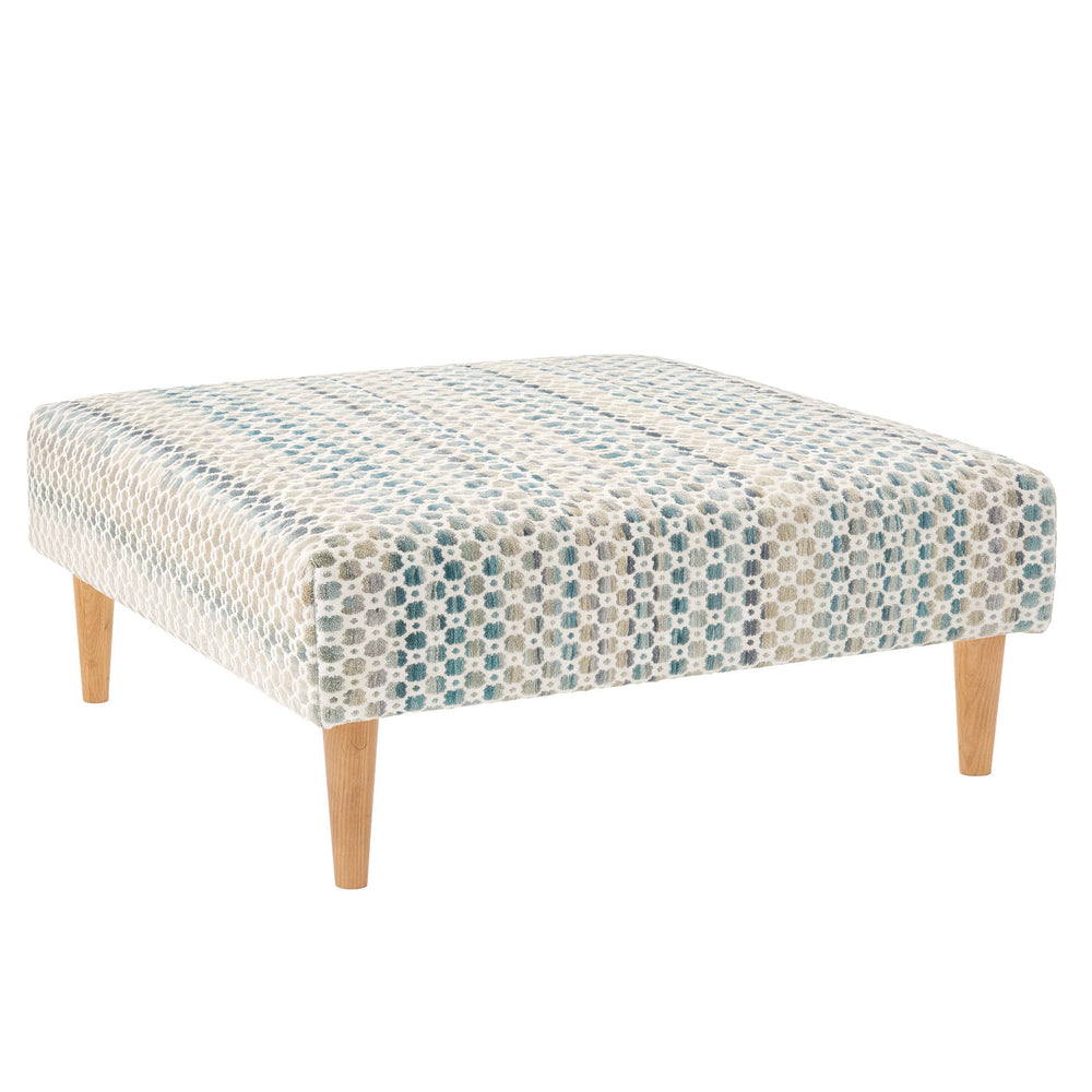 Poppy Rug Ottoman | Blue