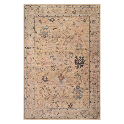 Norelle Traditional Bordered Washable Rug | Beige