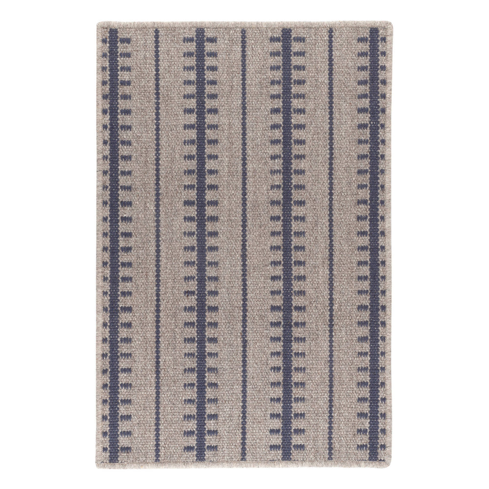 Tailor Stripe Woven Wool Custom Rug | Navy
