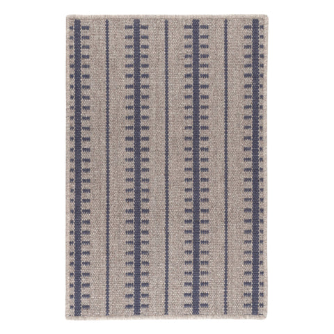 Tailor Stripe Woven Wool Custom Rug | Navy