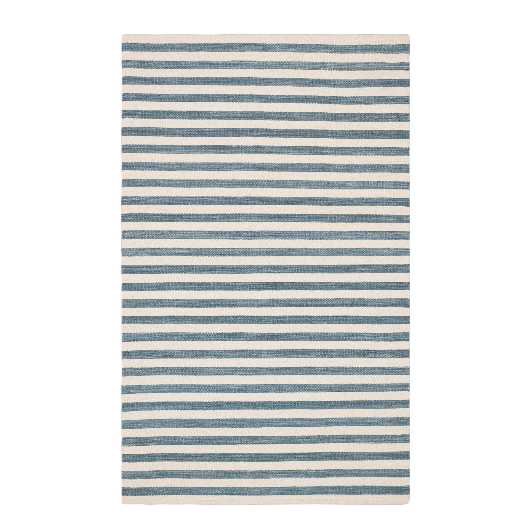 Ladder Stripe Handwoven Wool Rug | Blue/Ivory – Annie Selke