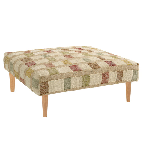Mosaic Square Rug Ottoman | Multicolored