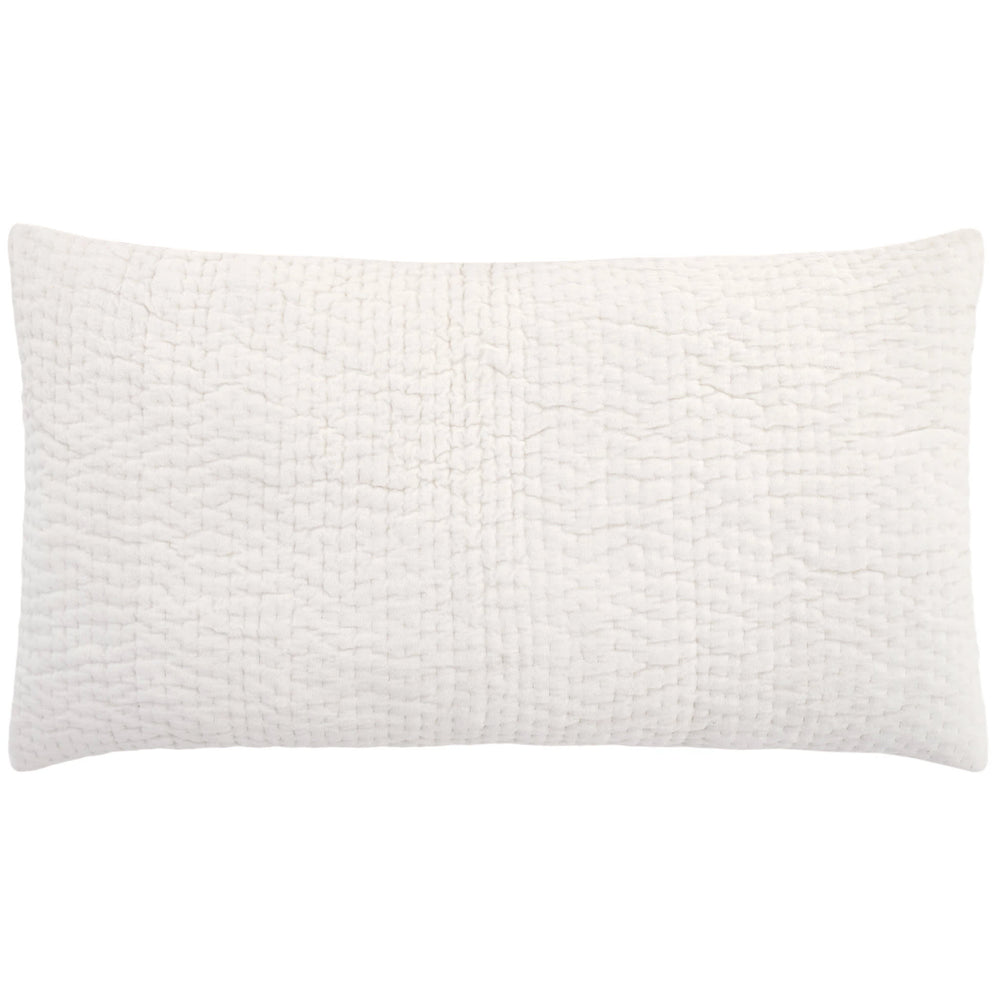 Viola Velvet Quilted Sham | Dove White