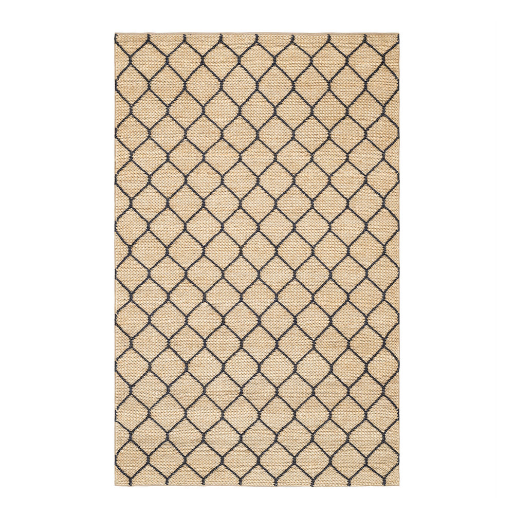 Tiles Handwoven Jute Rug | Navy