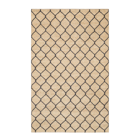 Tiles Handwoven Jute Rug | Navy