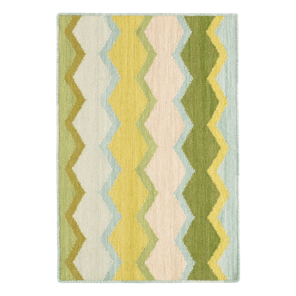 Safety Net Handwoven Wool Rug | Green