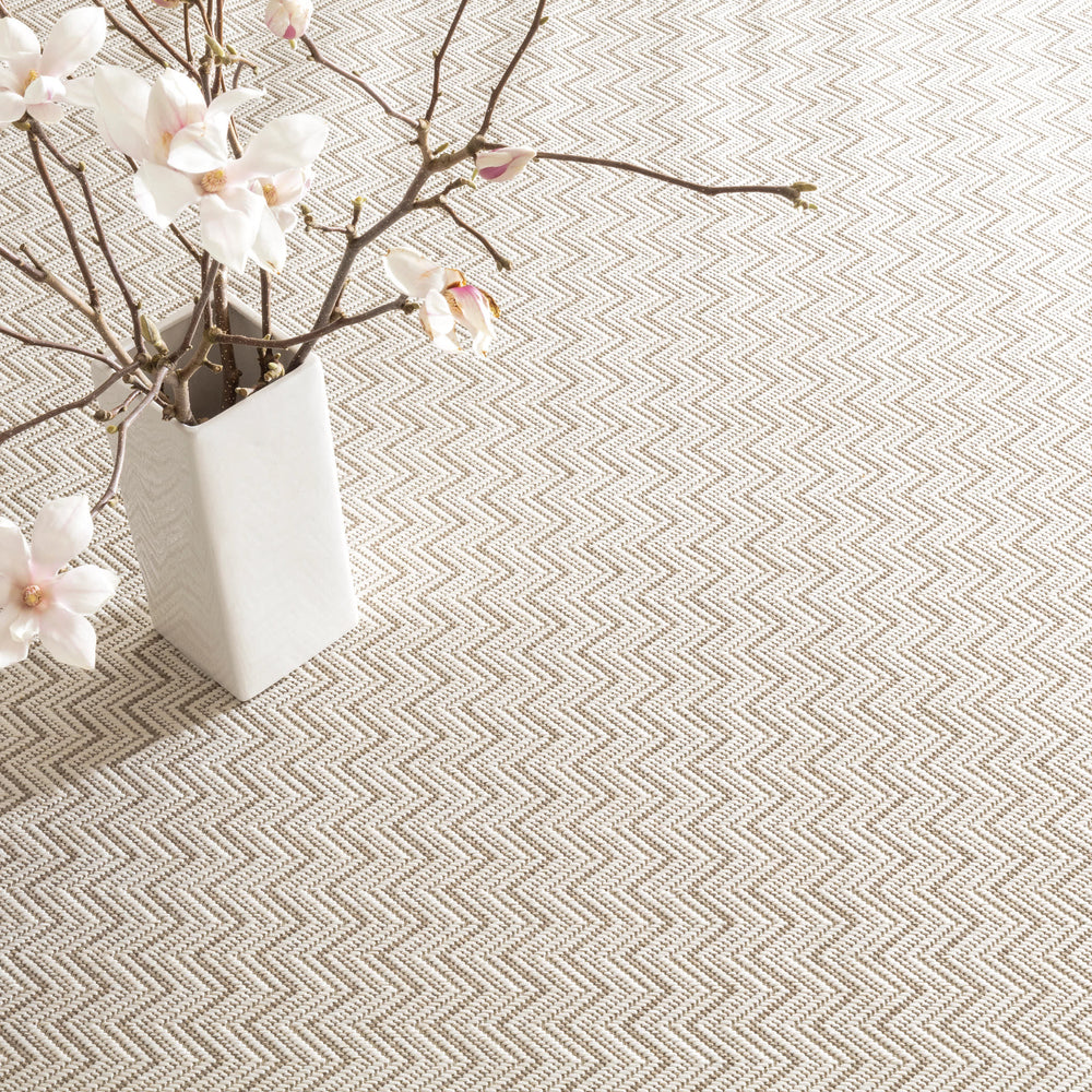 Happy Chevron Woven Indoor/Outdoor Custom Rug | Pebble
