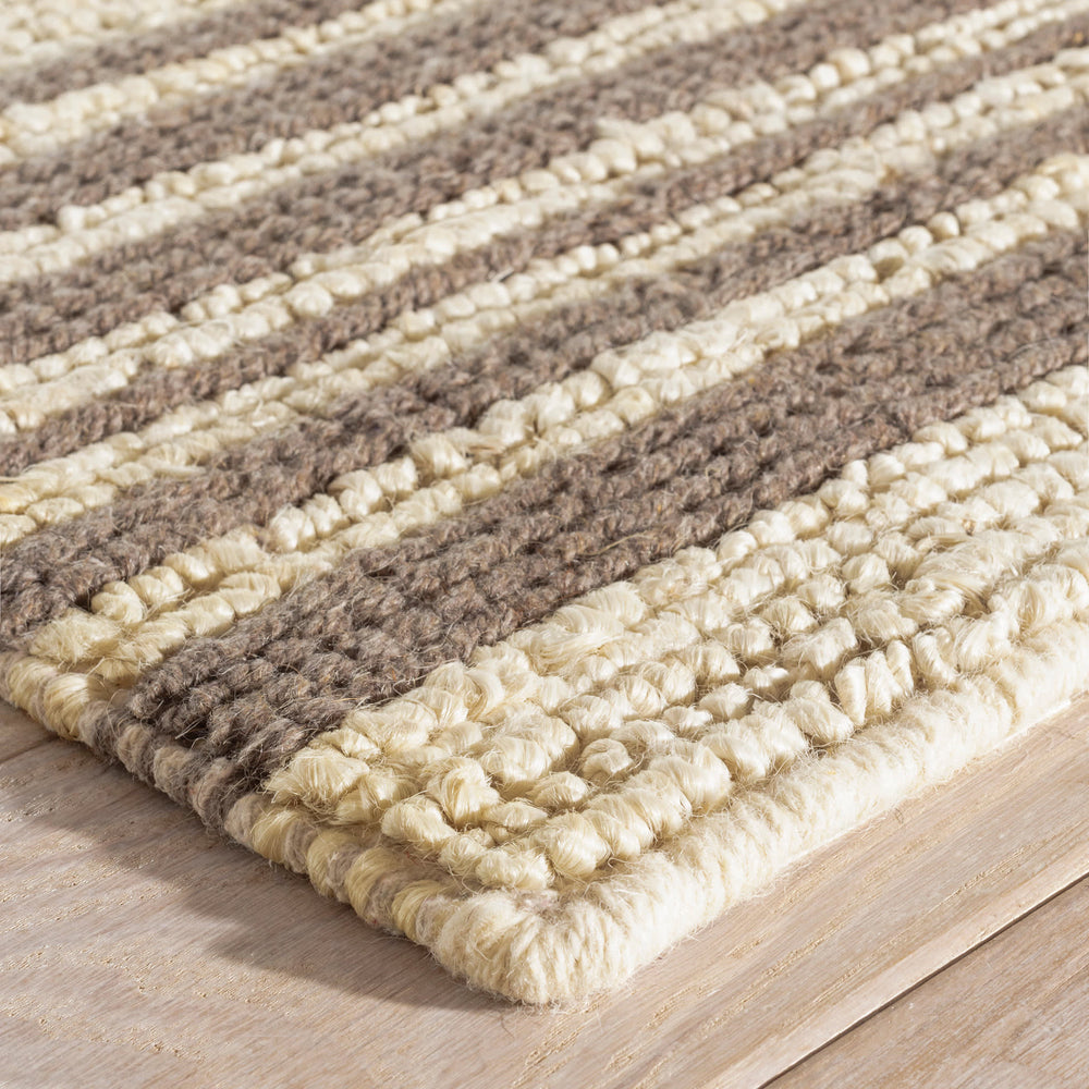 Calder Stripe Handwoven Jute Rug | Grey
