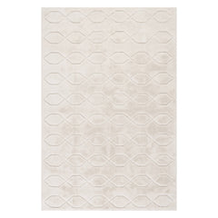 Rhythm Diamond Plush Cloud Washable Rug | Off White