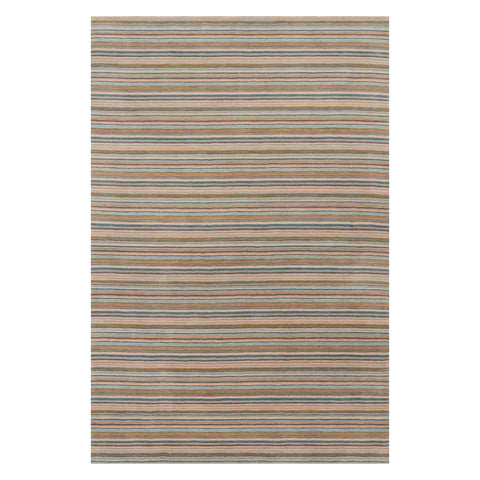 Brindle Stripe Hand Loom Knotted Wool Rug | Clay