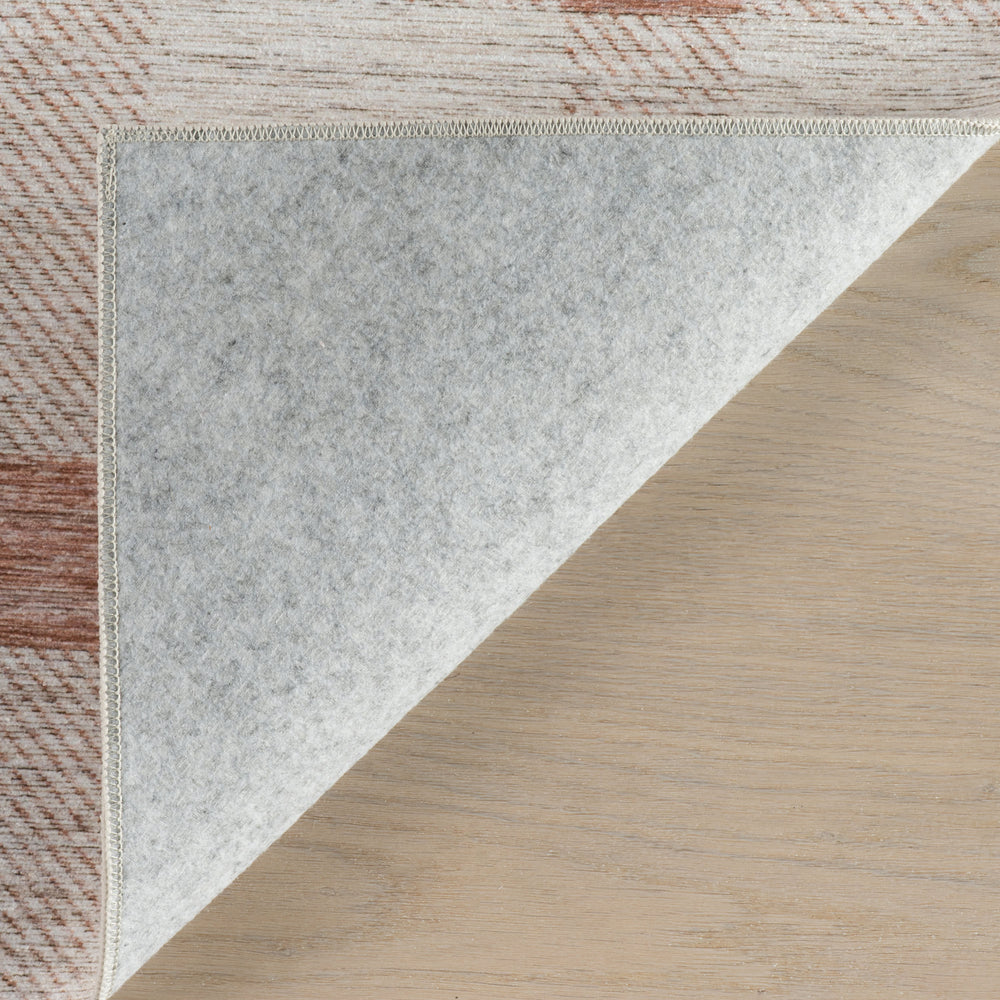 Gingham Machine Washable Rug | Blush
