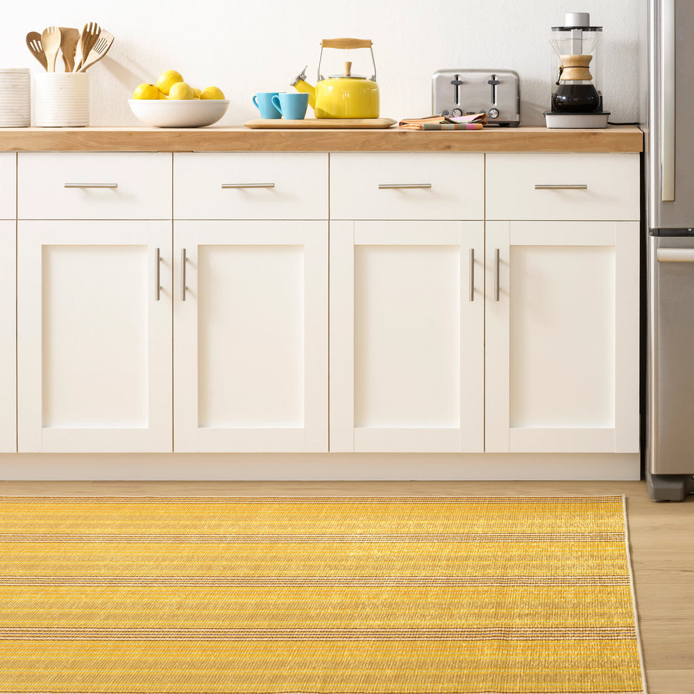 Sunflower Ticking Machine Washable Rug | Multicolor