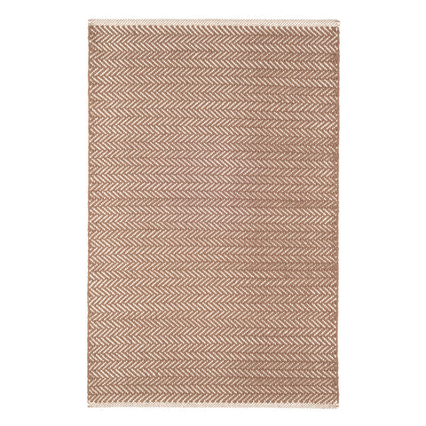 Herringbone Handwoven Cotton Rug | Stone