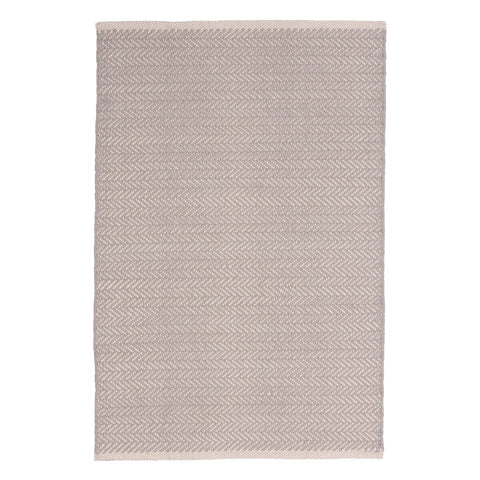 Herringbone Handwoven Cotton Rug | Dove Grey