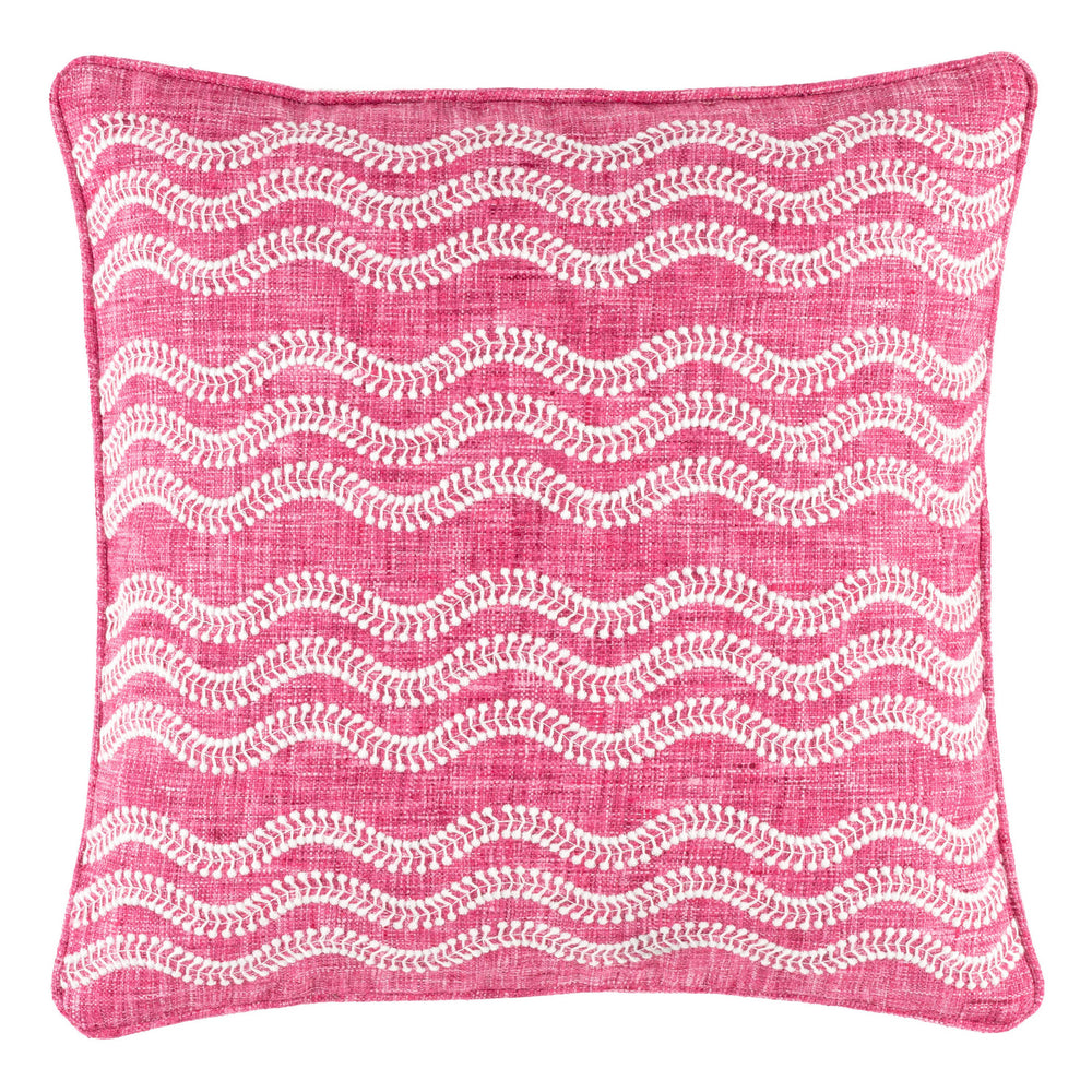 Scout Embroidered Indoor/Outdoor Decorative Pillow Cover | Fuchsia