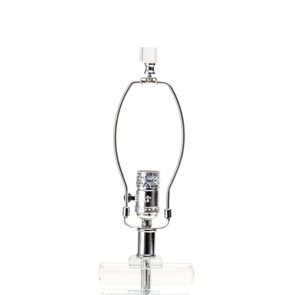 25-inch Helena Crystal Ionic Column Table Lamp | Clear