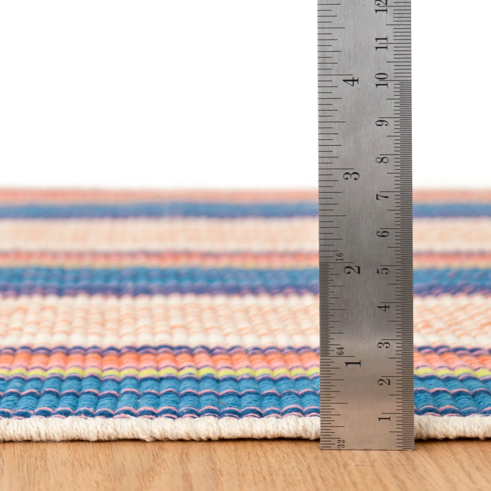 Sloane Stripe Handwoven Cotton Rug | Sunset