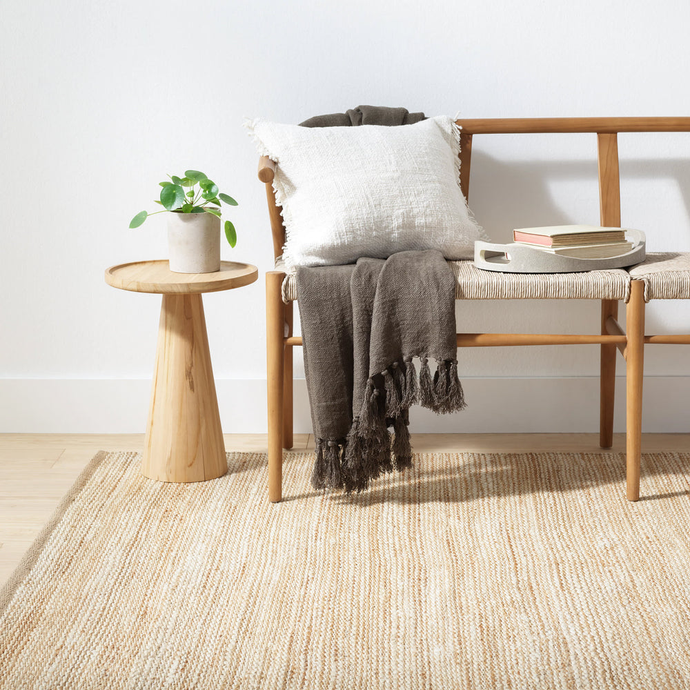 Striped Handwoven Jute Rug | Ivory/Natural