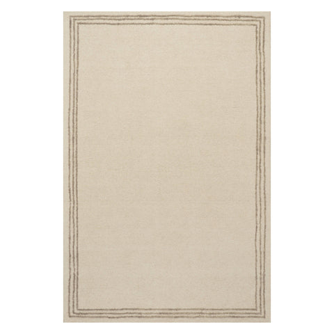 Baina Modern Bordered Rug | Ivory