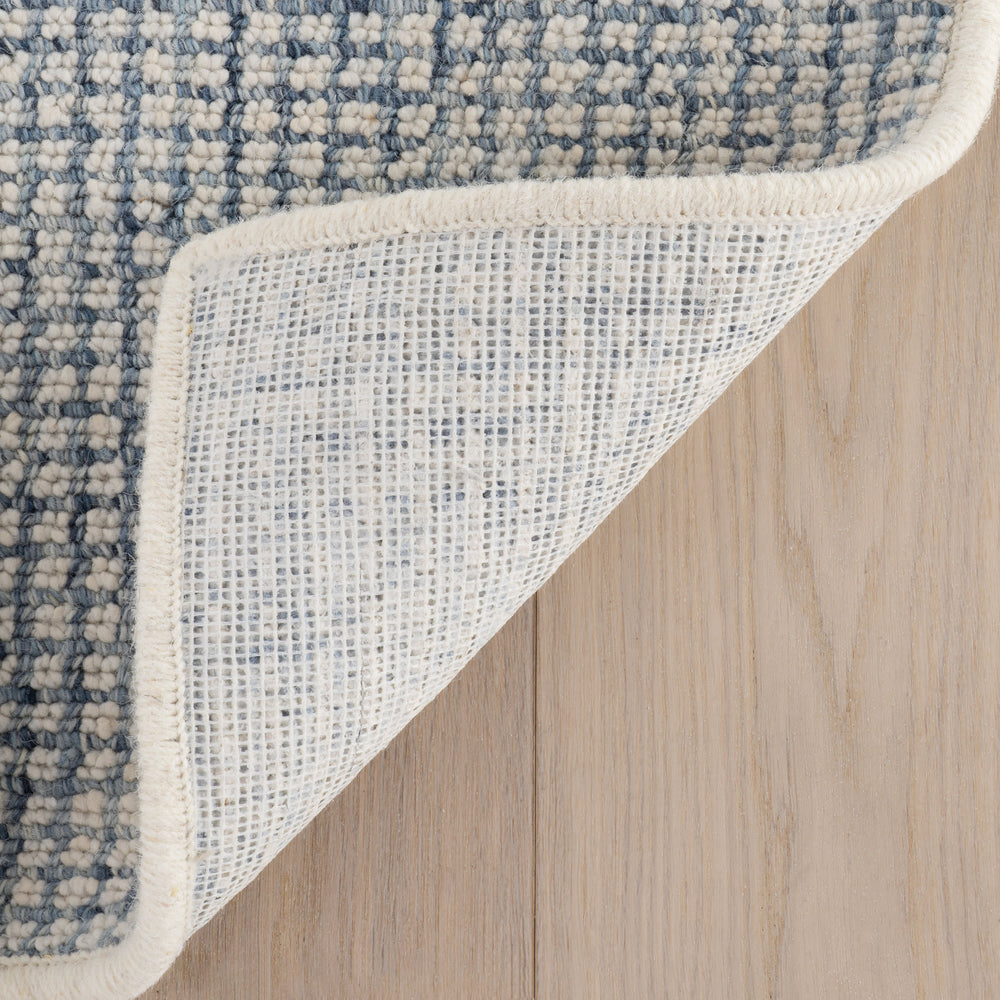 Yadira Geometric Woven Wool Custom Rug | Blue