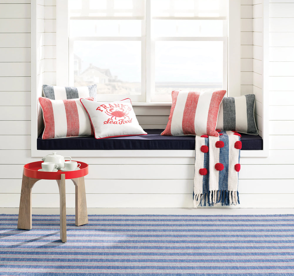 Hillsgrove Stripe Handwoven Cotton Rug | Denim