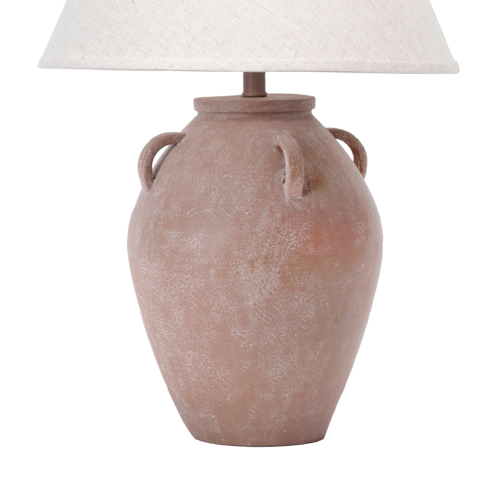 29-inch Vintage Resin Amphora Table Lamp | Beige