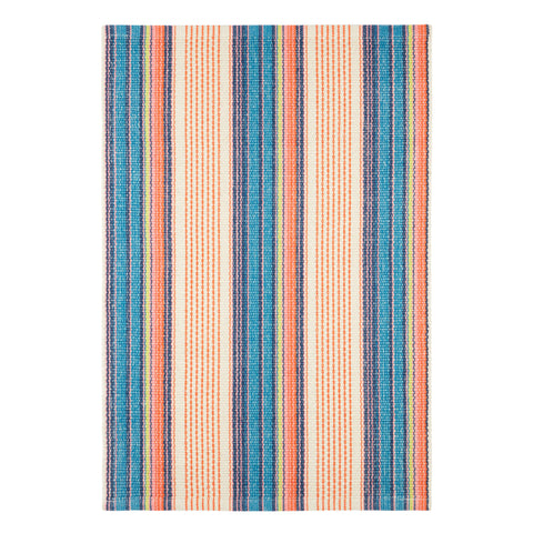 Sloane Stripe Handwoven Cotton Rug | Sunset