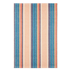 Sloane Stripe Handwoven Cotton Rug | Sunset
