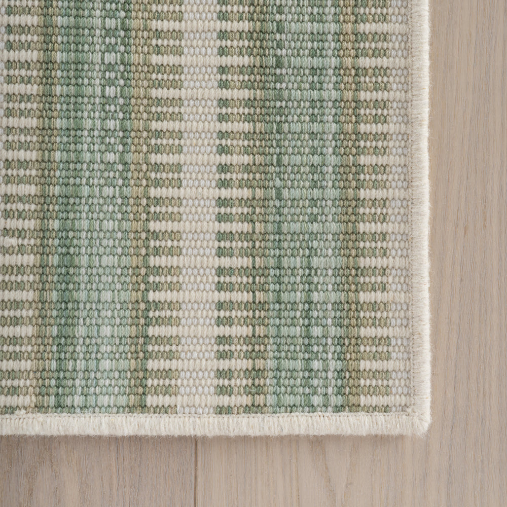 Calee Striped Woven Wool Custom Rug | Green