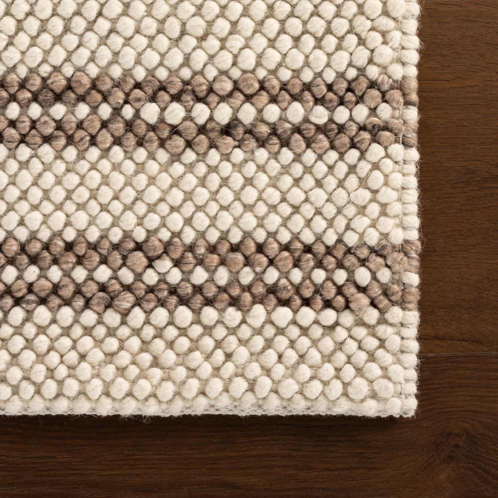 Venit Modern Striped Farmhouse Rug | Brown