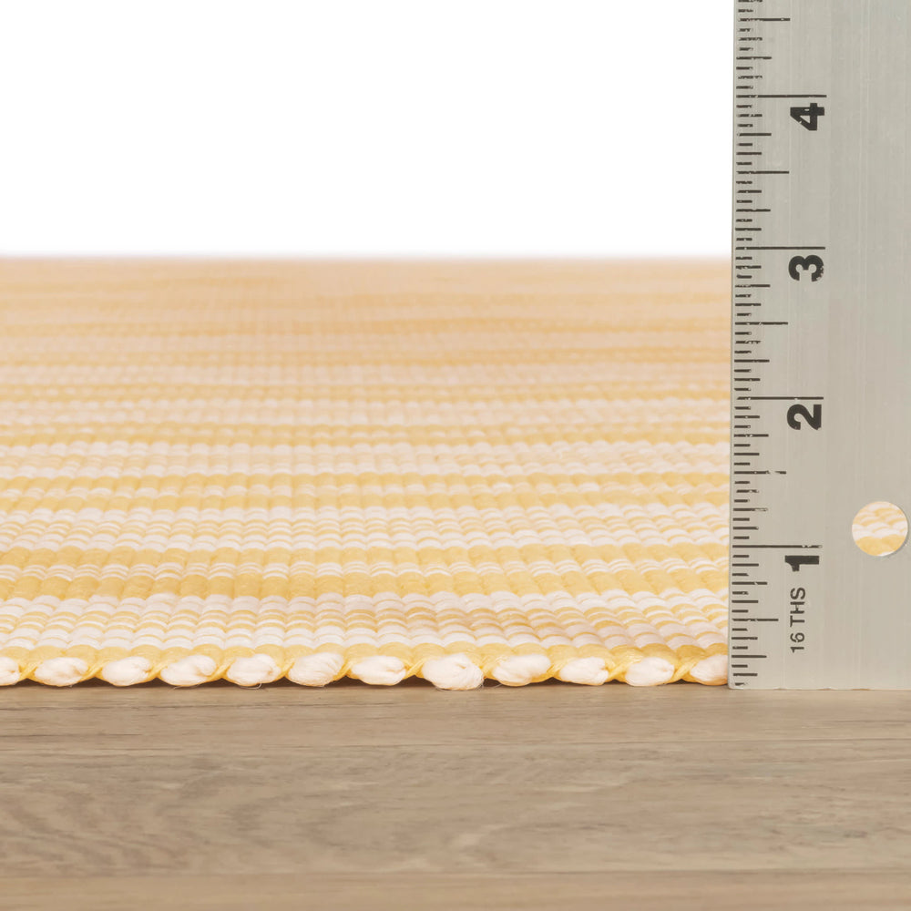 Ticking Stripe Handwoven Indoor/Outdoor Rug | Gold/Ivory