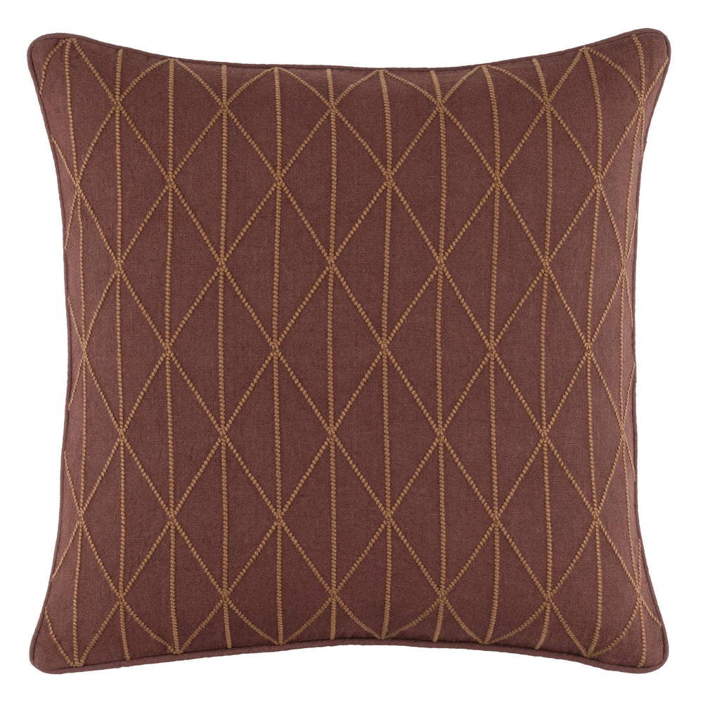 Adger Embroidered Decorative Pillow Cover | Russet