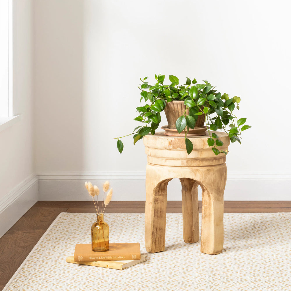 Happy Chevron Woven Indoor/Outdoor Custom Rug | Gold
