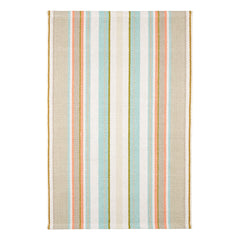 Daphne Stripe Handwoven Cotton Rug | Sky