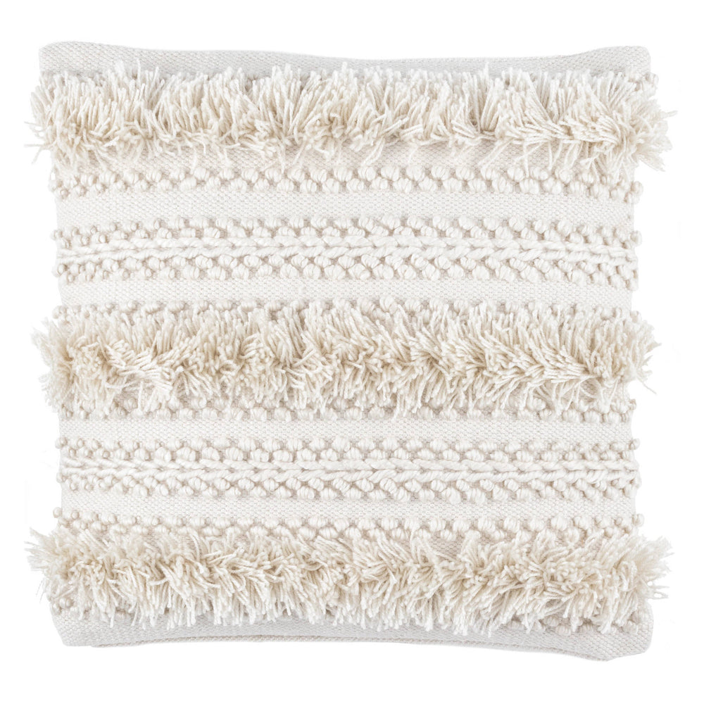 Zhara Stripe Indoor/Outdoor Decorative Pillow Cover | Ivory