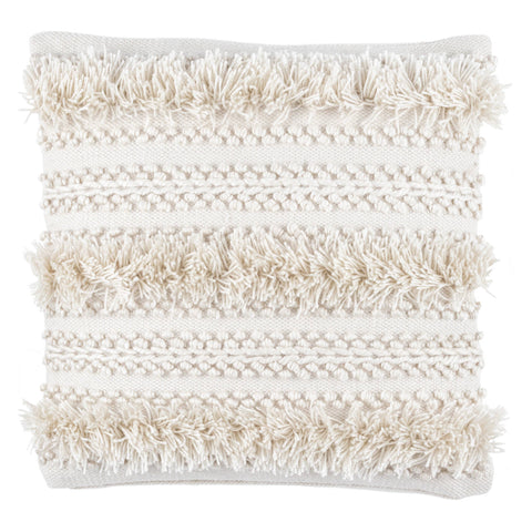 Zhara Stripe Indoor/Outdoor Decorative Pillow Cover | Ivory